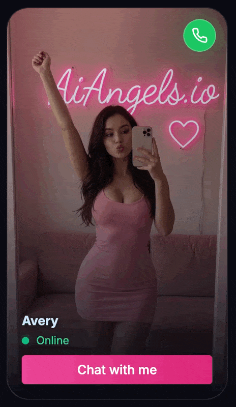 Carte du personnage Avery avec bouton d'appel sur AI Angels